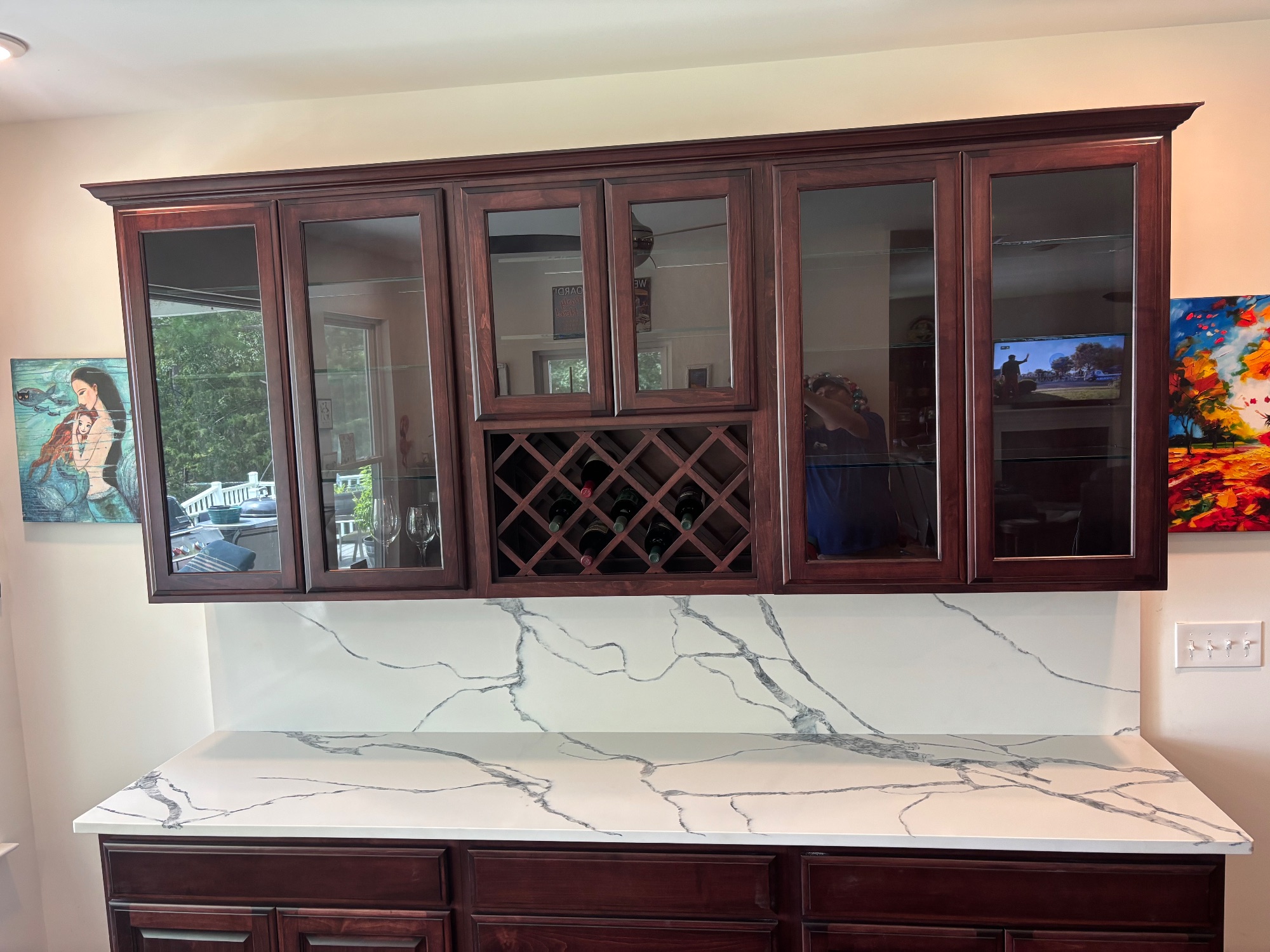 Calcatta Lorenzo quartz sideboard in Ridgeway