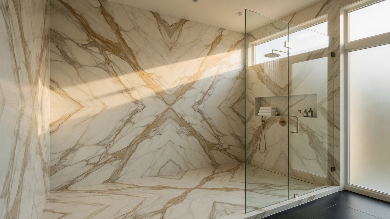 Marble shower surrounds example
