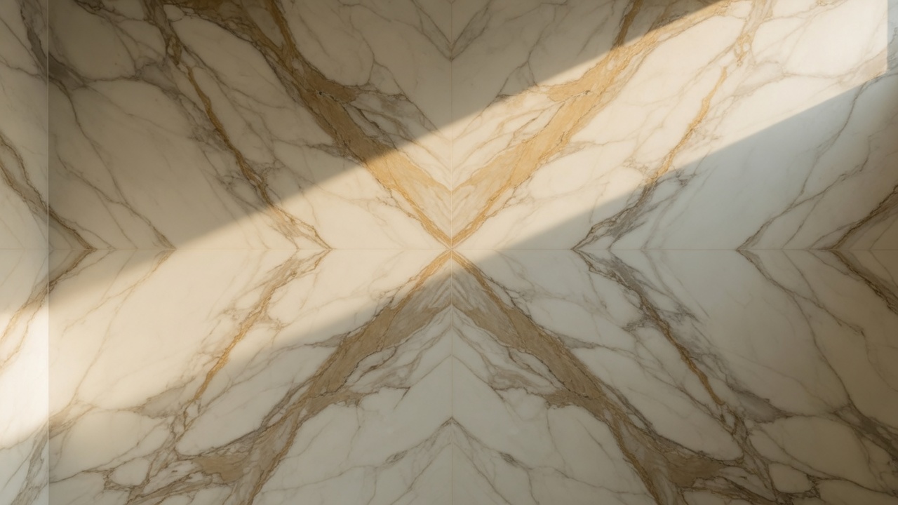 Calacatta Gold marble shower walls, illustrative example