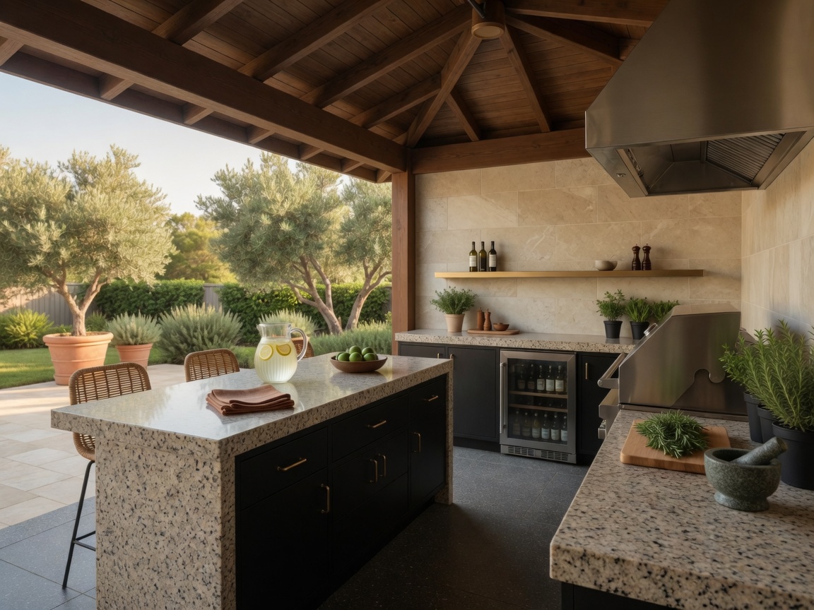 Granite (outdoor) outdoor kitchen countertops, illustrative example
