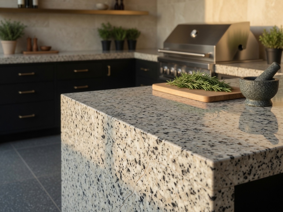 Granite (outdoor) outdoor kitchen countertops, illustrative example