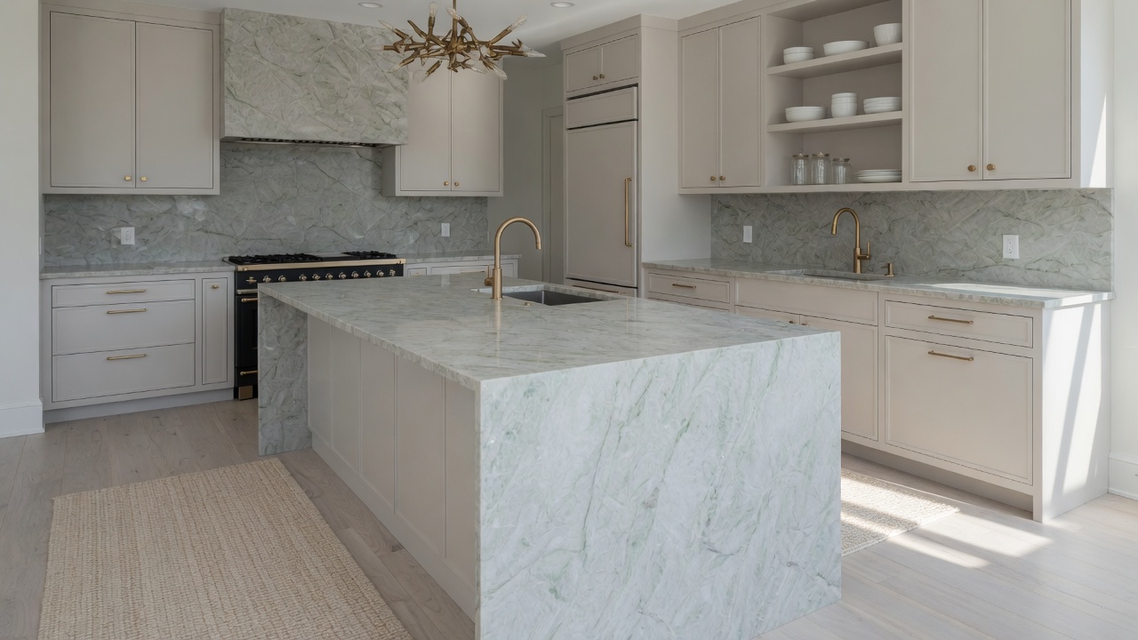 Cool gray quartzite kitchens example
