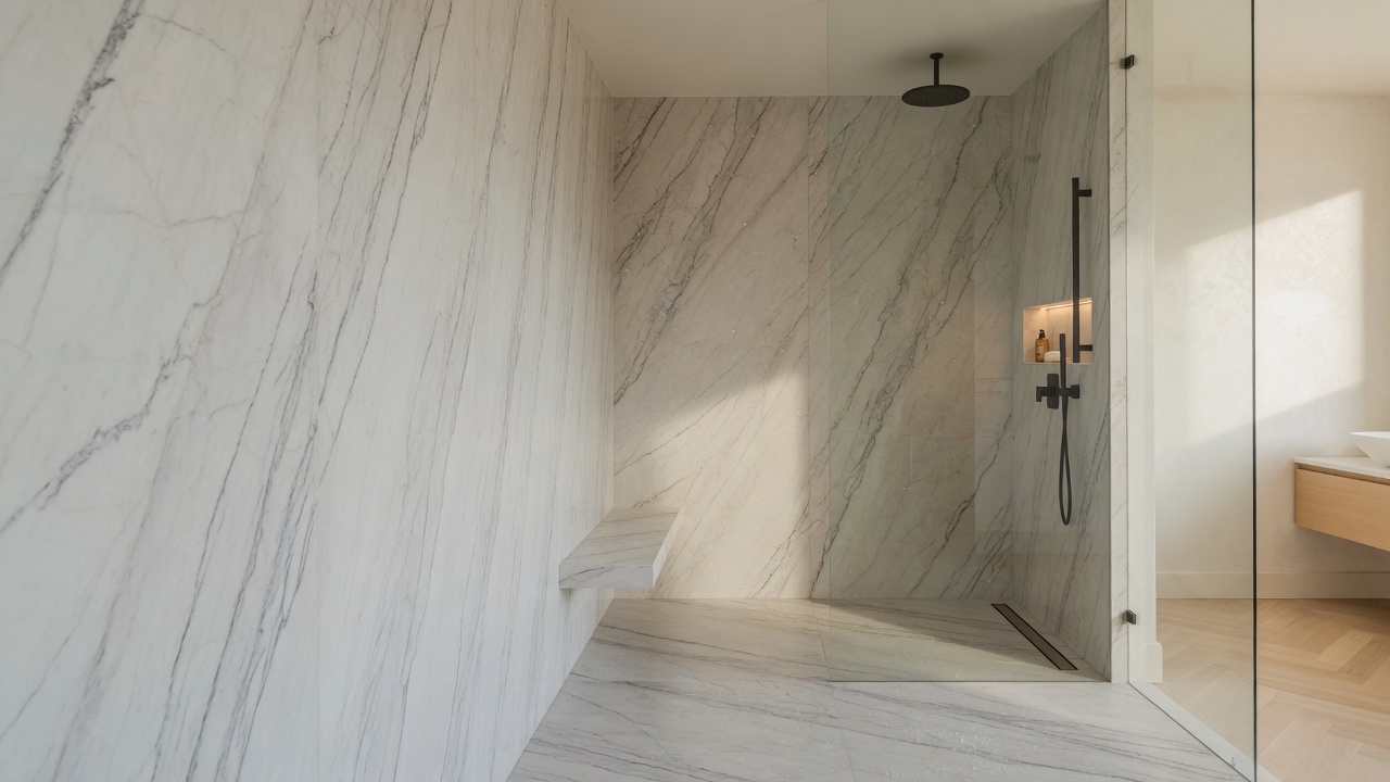 Quartzite shower surrounds example